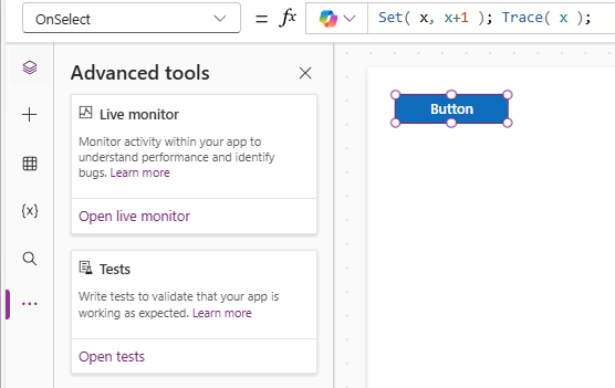 indgangspunkt til Live-skærm i Power Apps