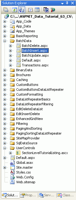 Hinzufügen der ASP.NET Seiten für die SqlDataSource-Related Lernprogramme
