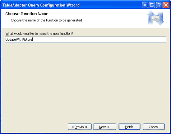 Benennen der neuen TableAdapter-Methode UpdateWithPicture