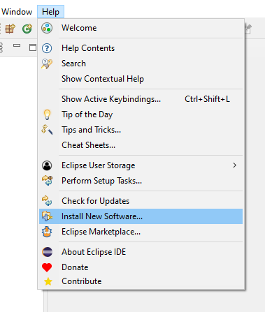 Neue Software installieren, Menü 