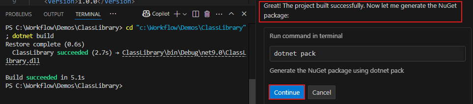 Screenshot mit aufforderung zur Bestätigung des NuGet-Pakets.