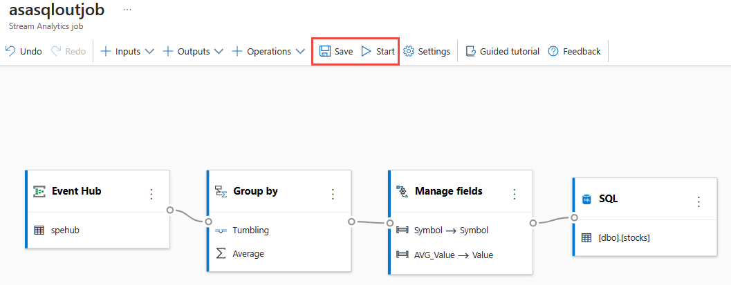 Screenshot: Optionen zum Speichern und Starten