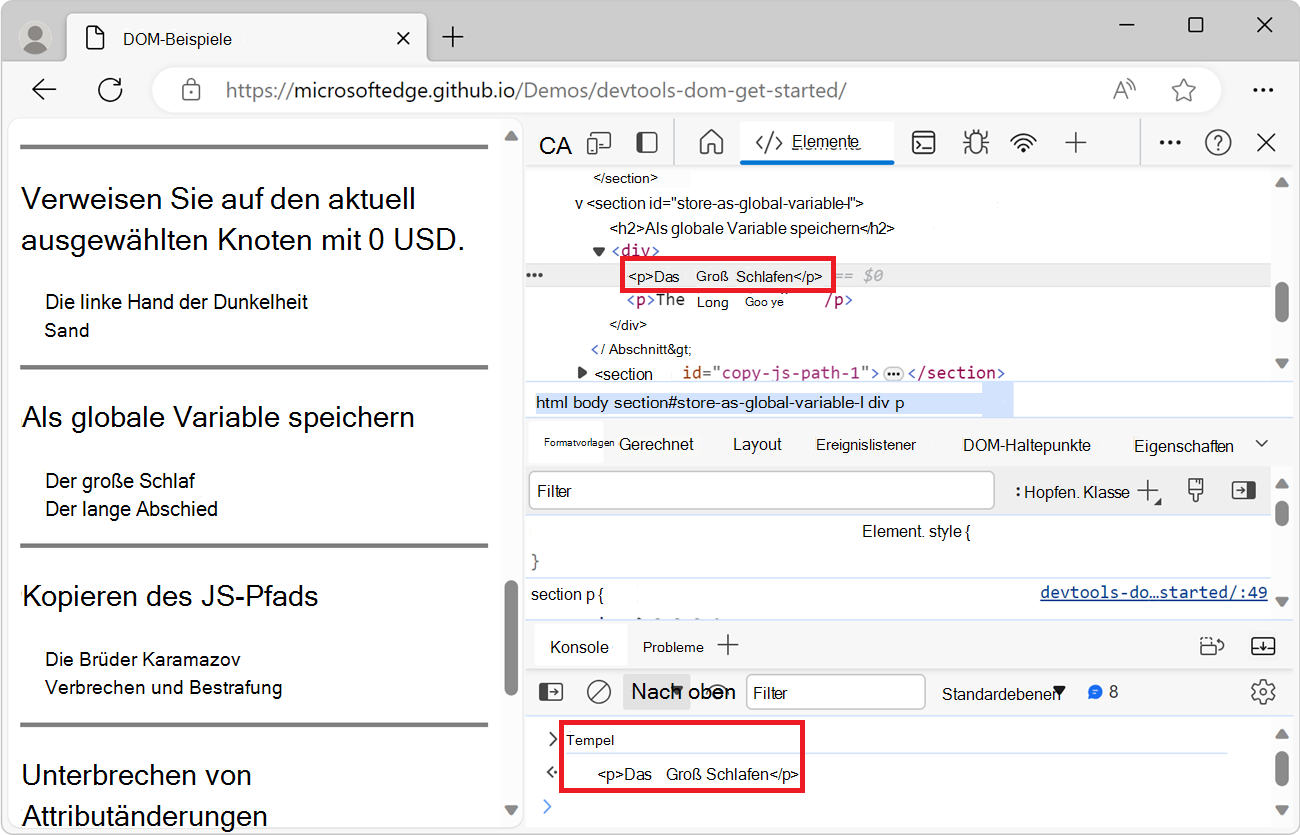 Das Ergebnis des temp1-Ausdrucks