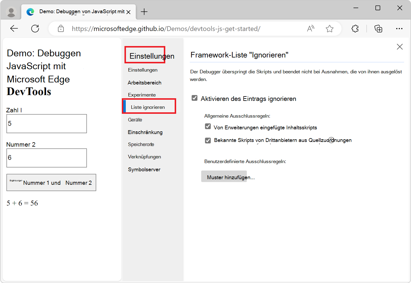 Hinzufügen eines Skripts zur Liste 