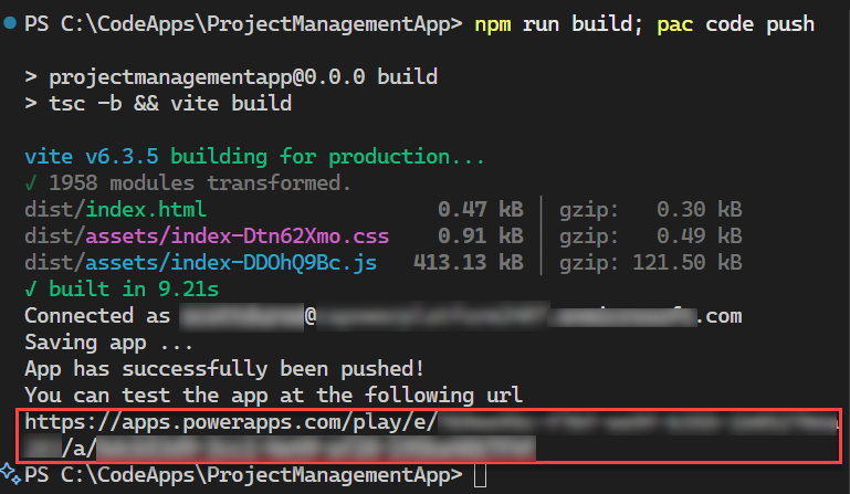 App in Power Apps mit dem Link „App öffnen“ veröffentlicht