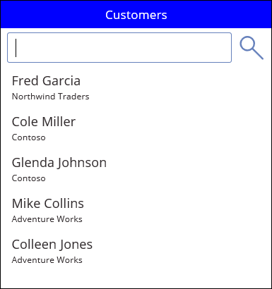 Search verwenden der Sucheingabe.