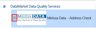 Auswählen von "Melissa Data – Adresse"