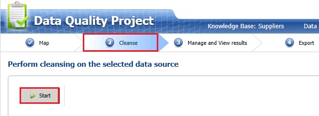 Bereinigungsseite des Reinigungsvorgangs