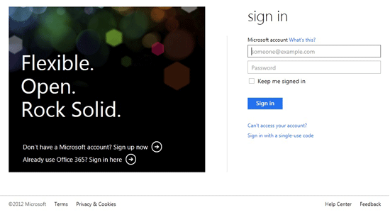 Azure-Anmeldebildschirm –