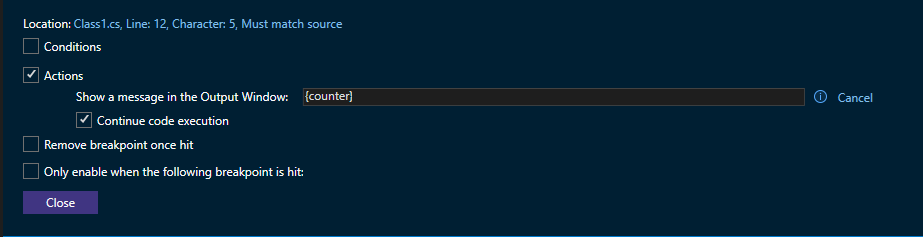 Screenshot der Ausgabemeldung des Indikators.
