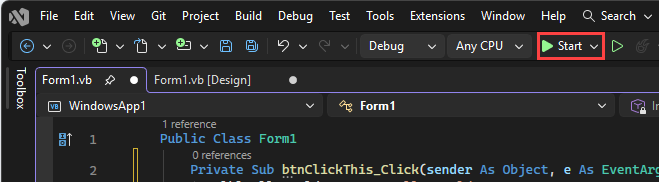 Screenshot zeigt die Schaltfläche 