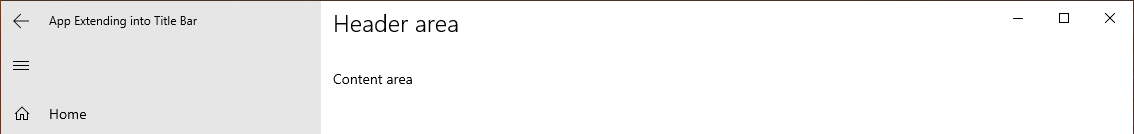 App, die sich ohne zusätzlichen Abstand in die Titelleiste erweitert