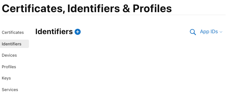 The Identifiers section