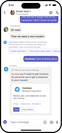 The image shows the bot interaction when user @mentions bot on mobile