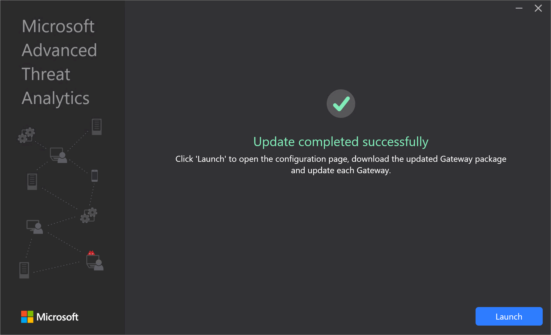 Update success screen.