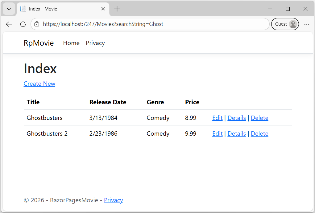 Sample page of sample app.