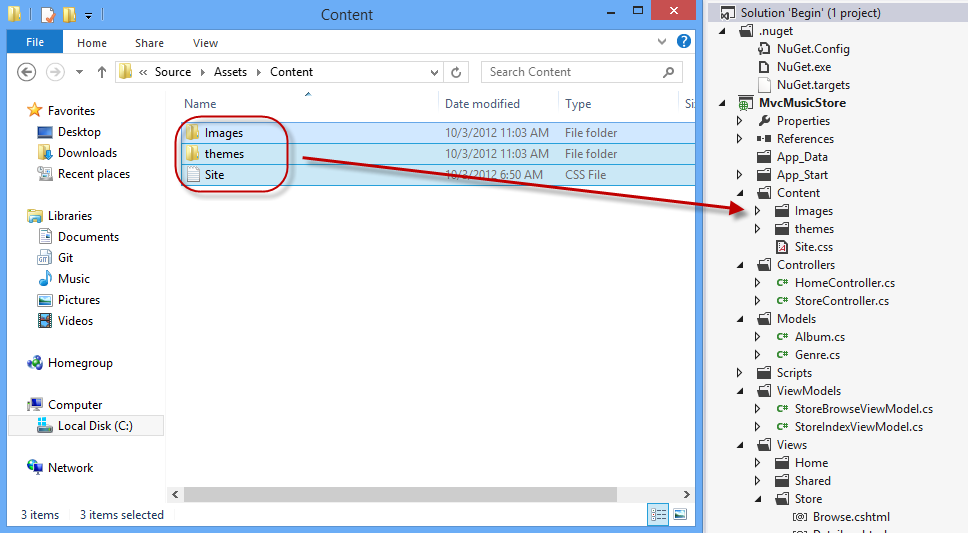 Dragging style contents Dragging style contents