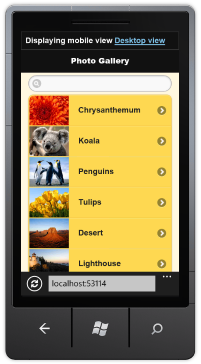 Mobile layout with a different color scheme Mobile layout with a different color scheme