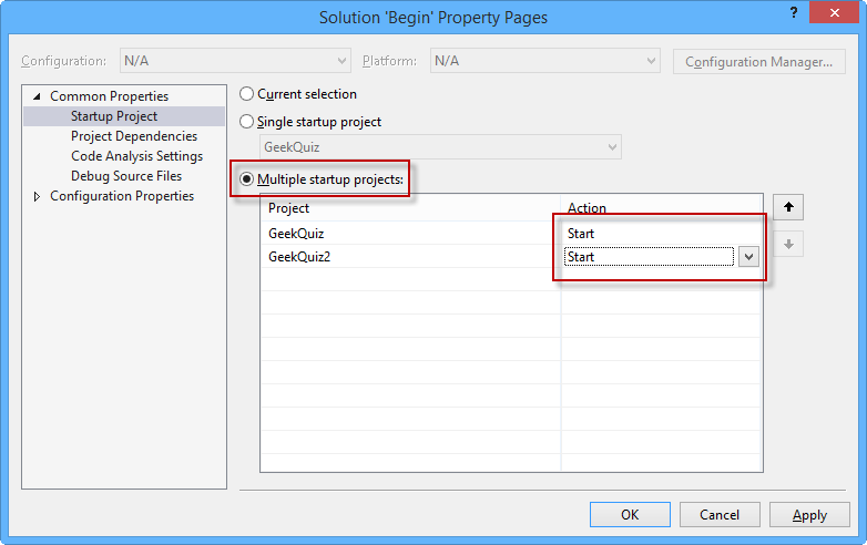 Starting Multiple Projects Starting Multiple Projects