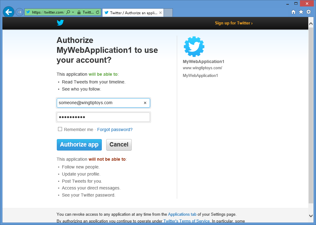 Click to Expand the Image Image of Twitter login page