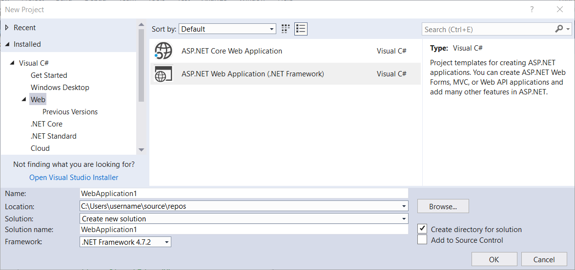 Click to Expand the Image Image of New Project dialog box