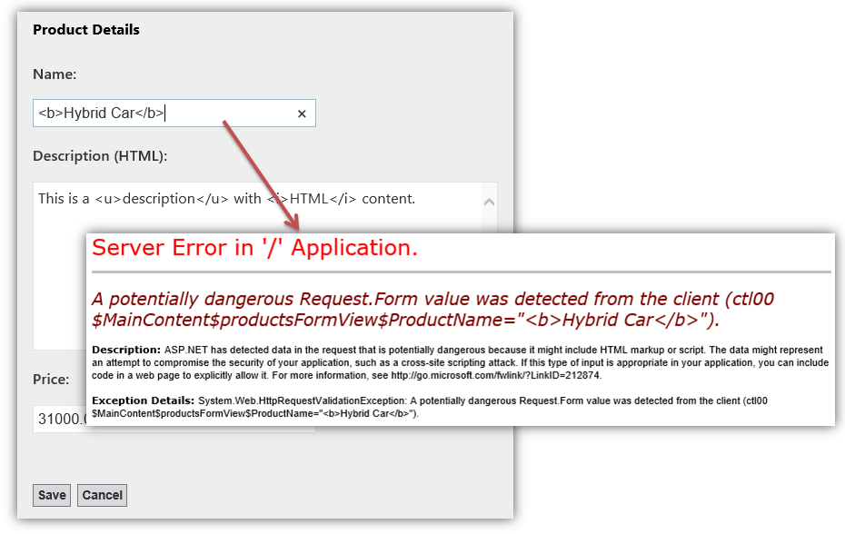 Request validation enabled in the rest of the fields Request validation enabled in the rest of the fields