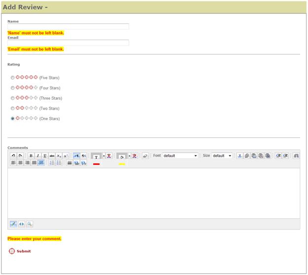 Screenshot that shows the form.