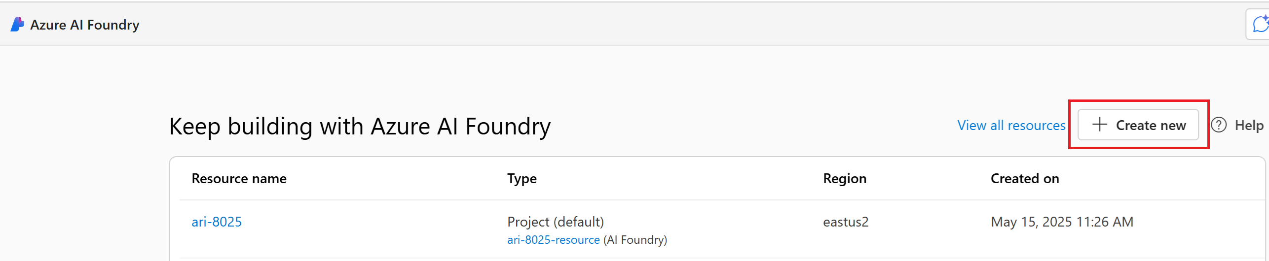 Screenshot shows how to create a new project in Foundry.