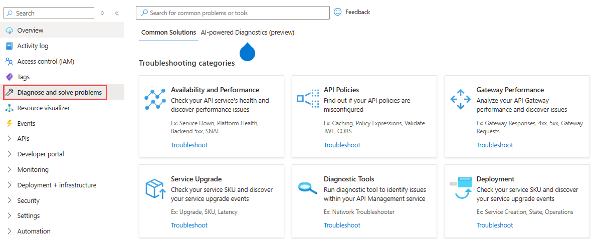 Screenshot shows how to navigate to diagnostics.