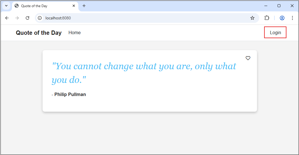 Screenshot of Gin web app before user login.