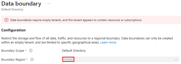 Screenshot of showing data boundary.