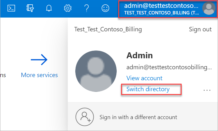 Screenshot that shows selecting switch directory.