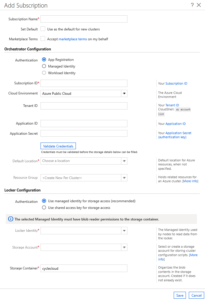 Add Subscription Managed Identities