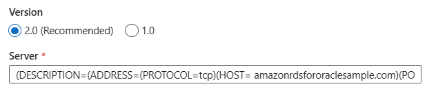 Screenshot of linked service using connector descriptor.