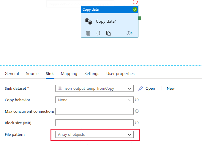 Screenshot that shows the set 'Array of objects' pattern.