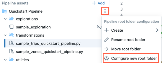 Change pipeline root folder