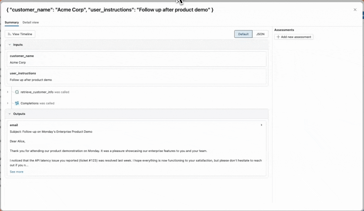 Evaluation app trace