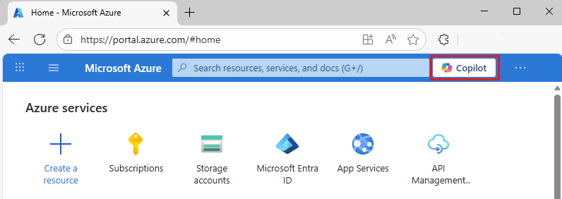 Screenshot of the Azure Copilot icon in the Azure portal.