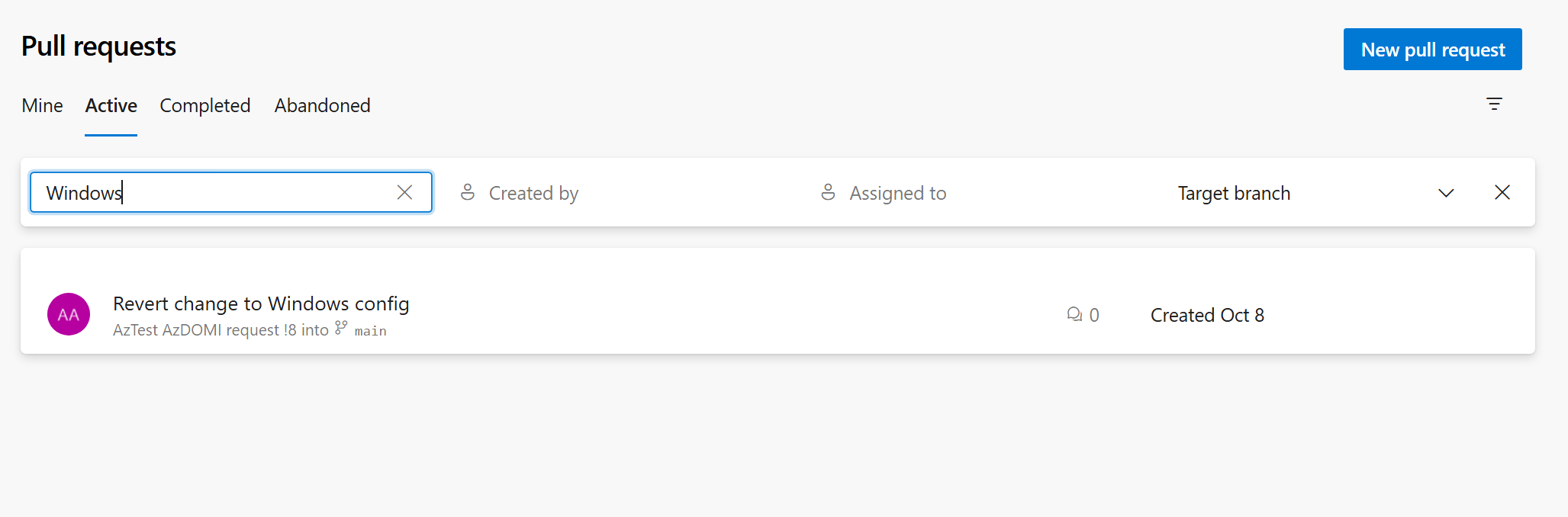Screenshot of filtering by PR title Screenshot of filtering by PR title.