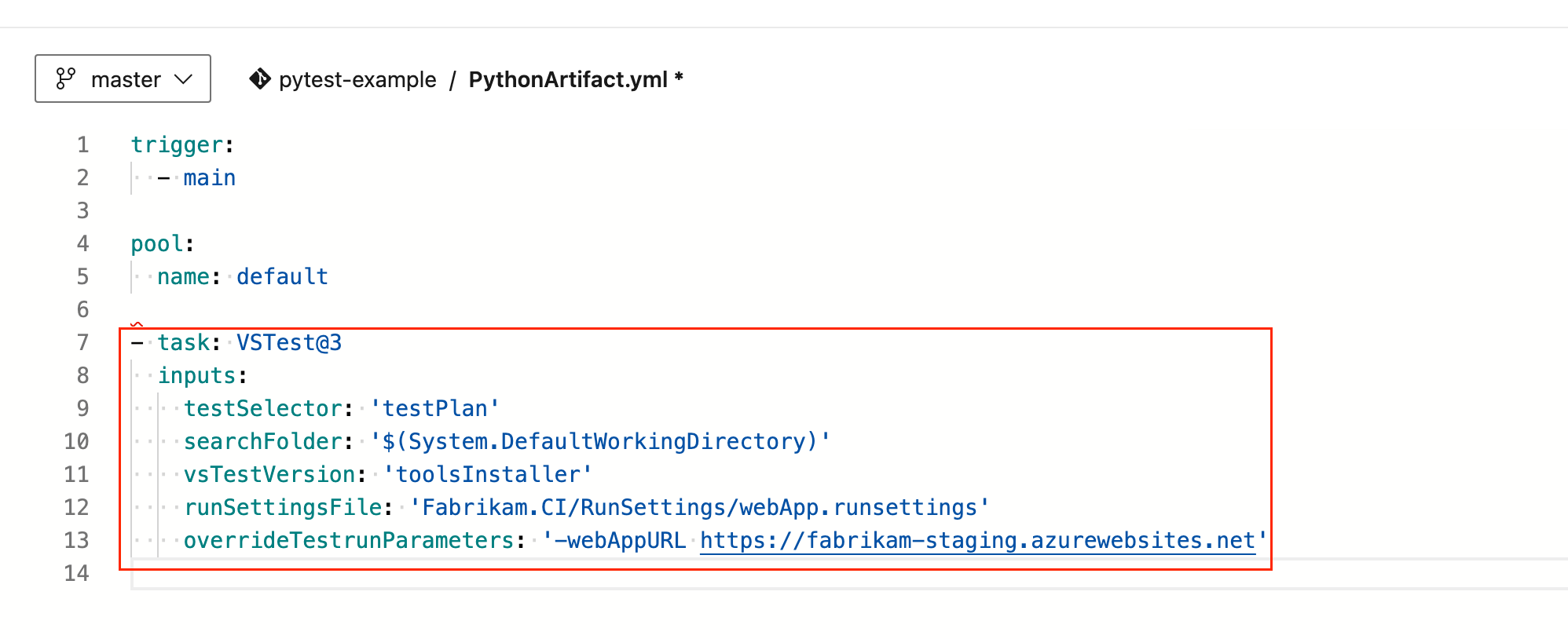 Screenshot shows checking the task version number setting.