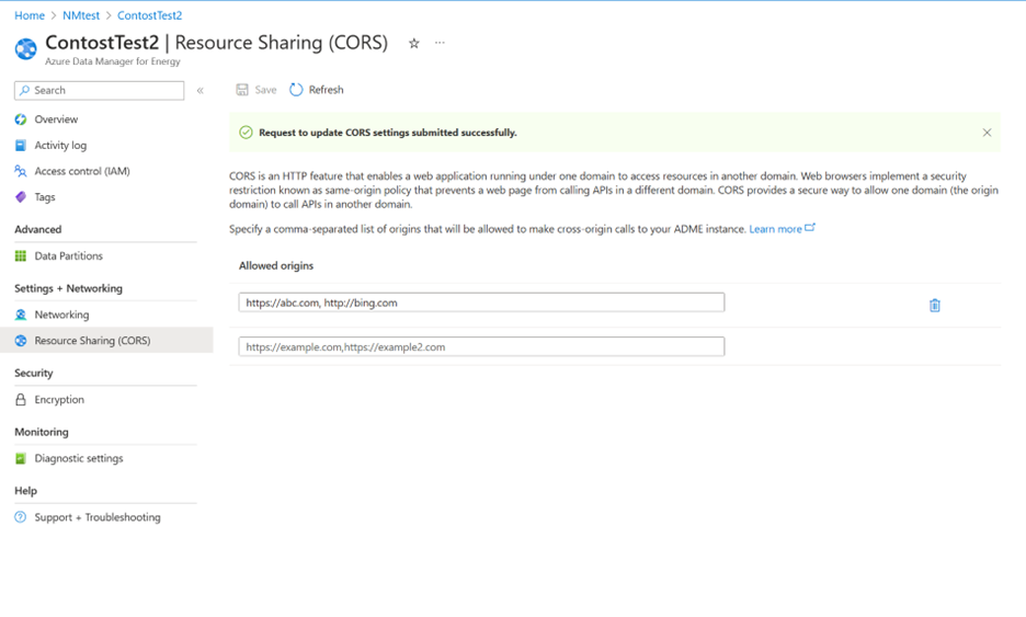 Screenshot of adding new origin.