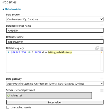 Import Data module properties