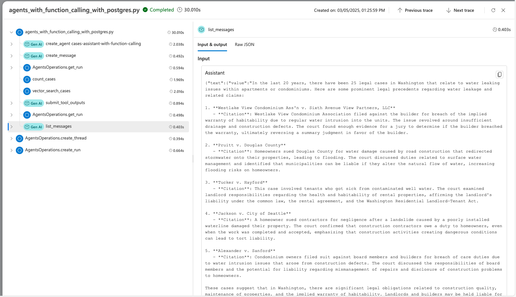 Screenshot that the result of tracing in Foundry.