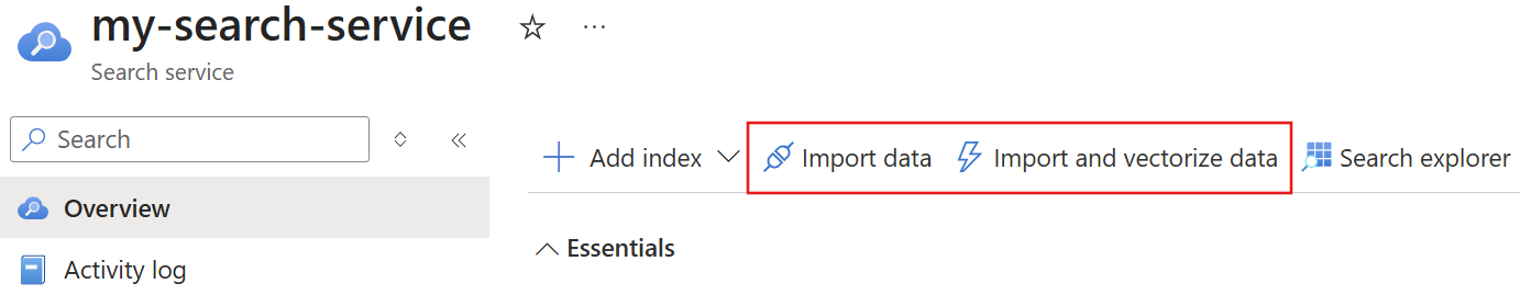 Screenshot that shows the Import data wizard.