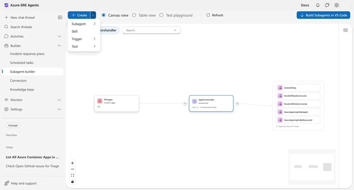 Screenshot of Create menu showing Tool and Python tool options.