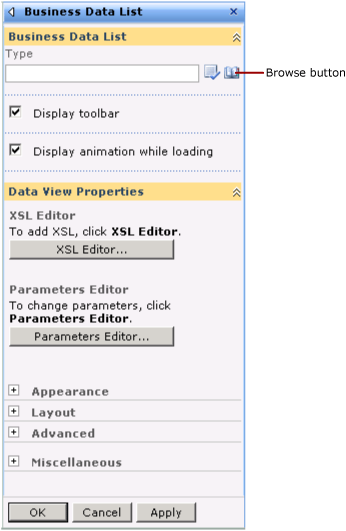 24_BDC_Browse Business Data List tool pane