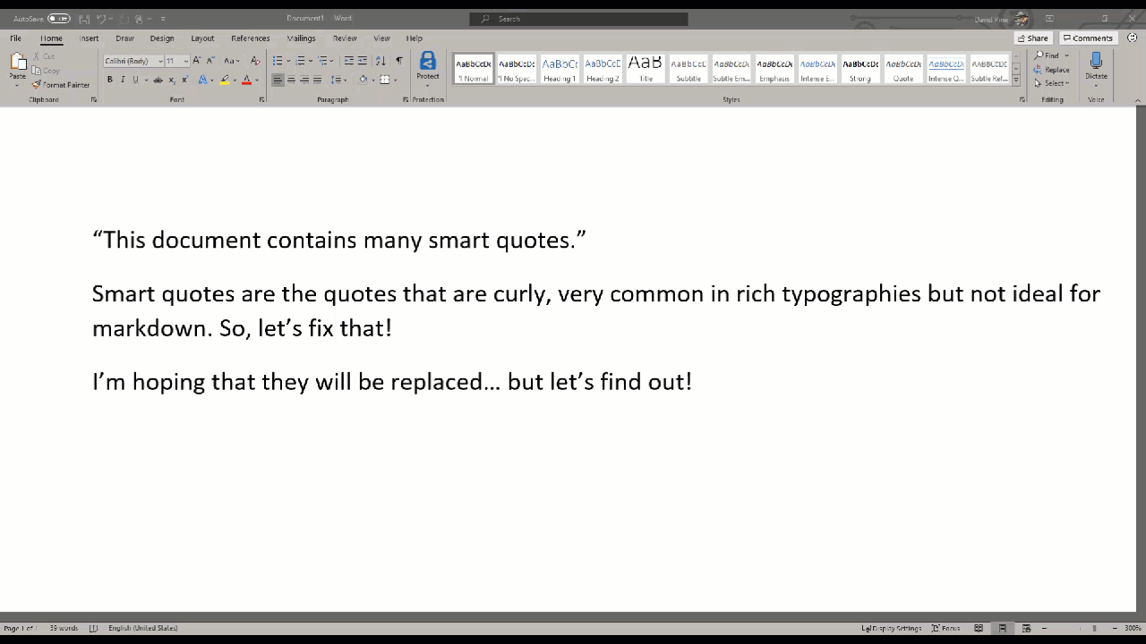 Replace smart quotes demo