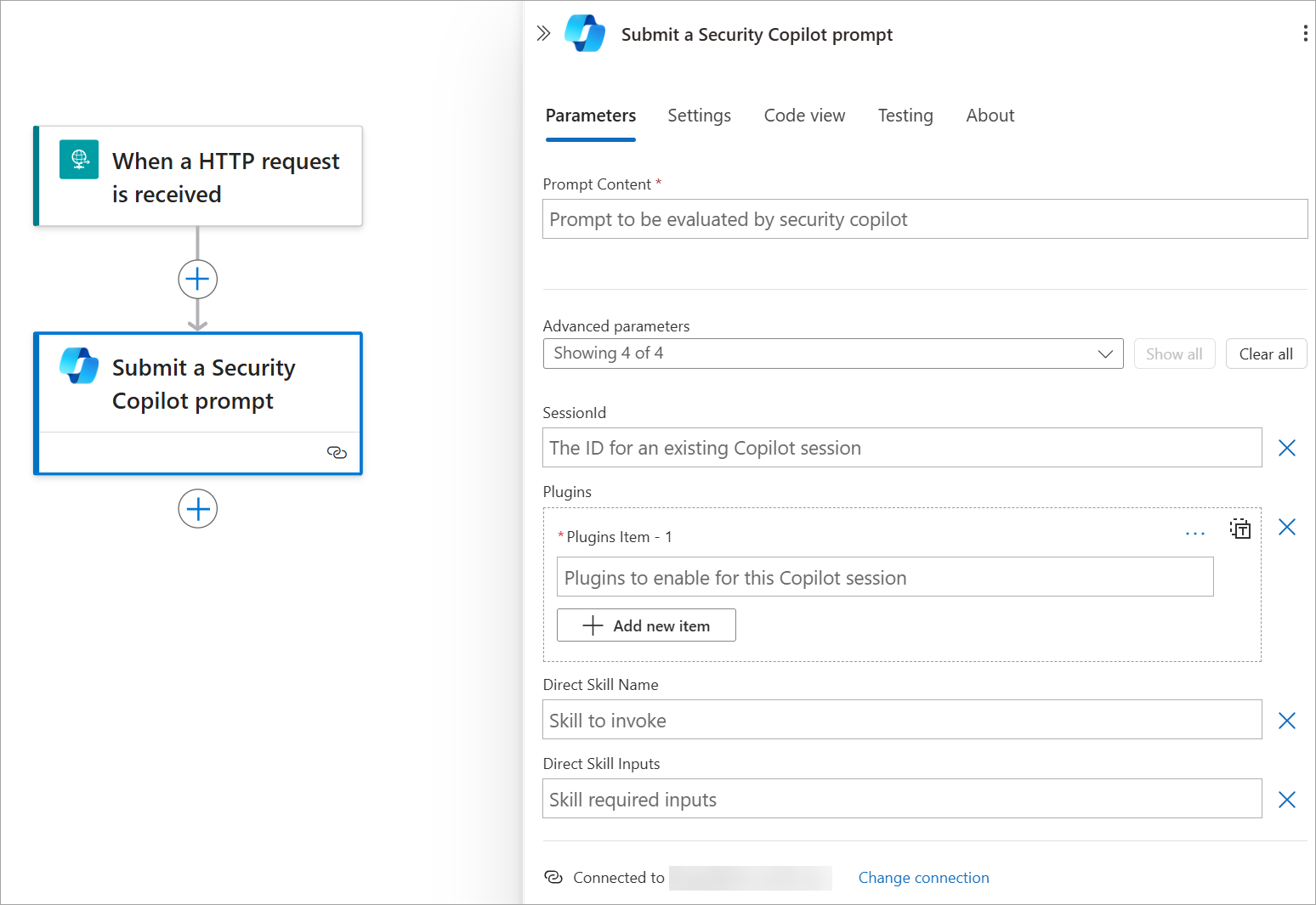 Azure Logic Apps Connector Parameters
