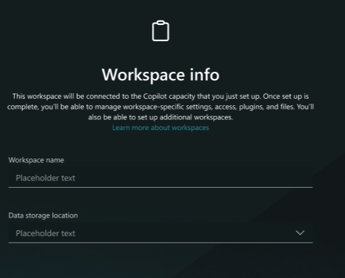 Screenshot of Workspace info.