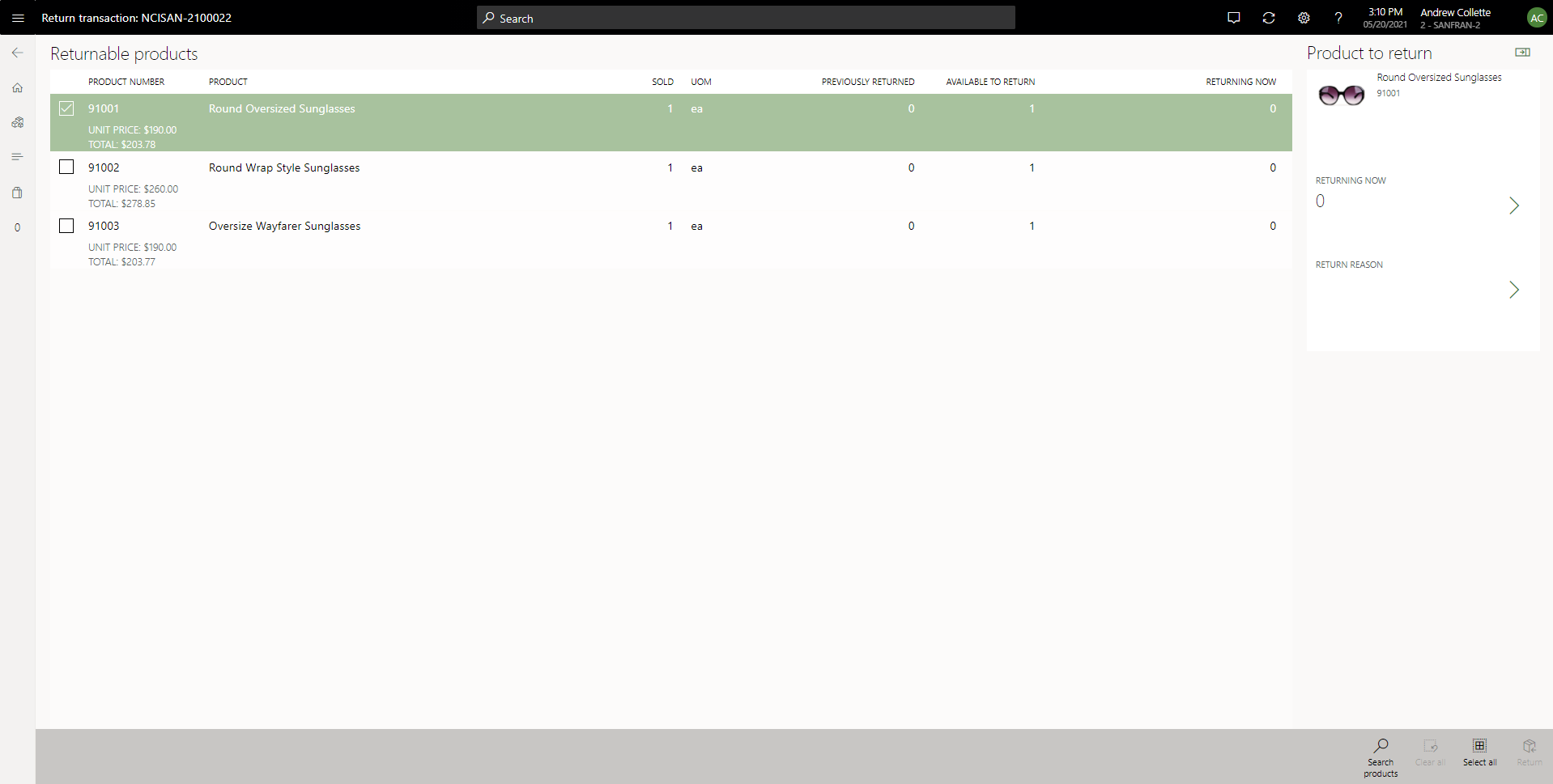 New returnable products list New returnable products list